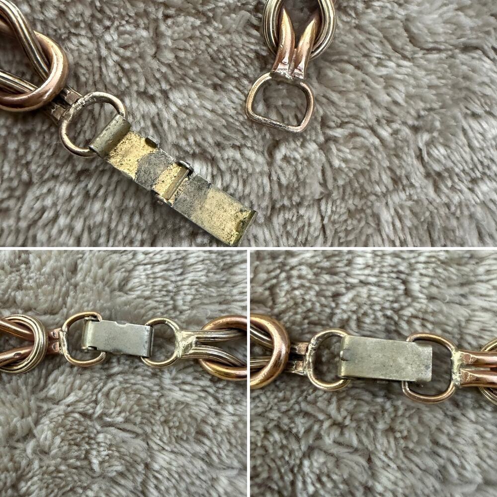 Vintage Rolled Gold Two Tone Necklace - Picture 5 of 6